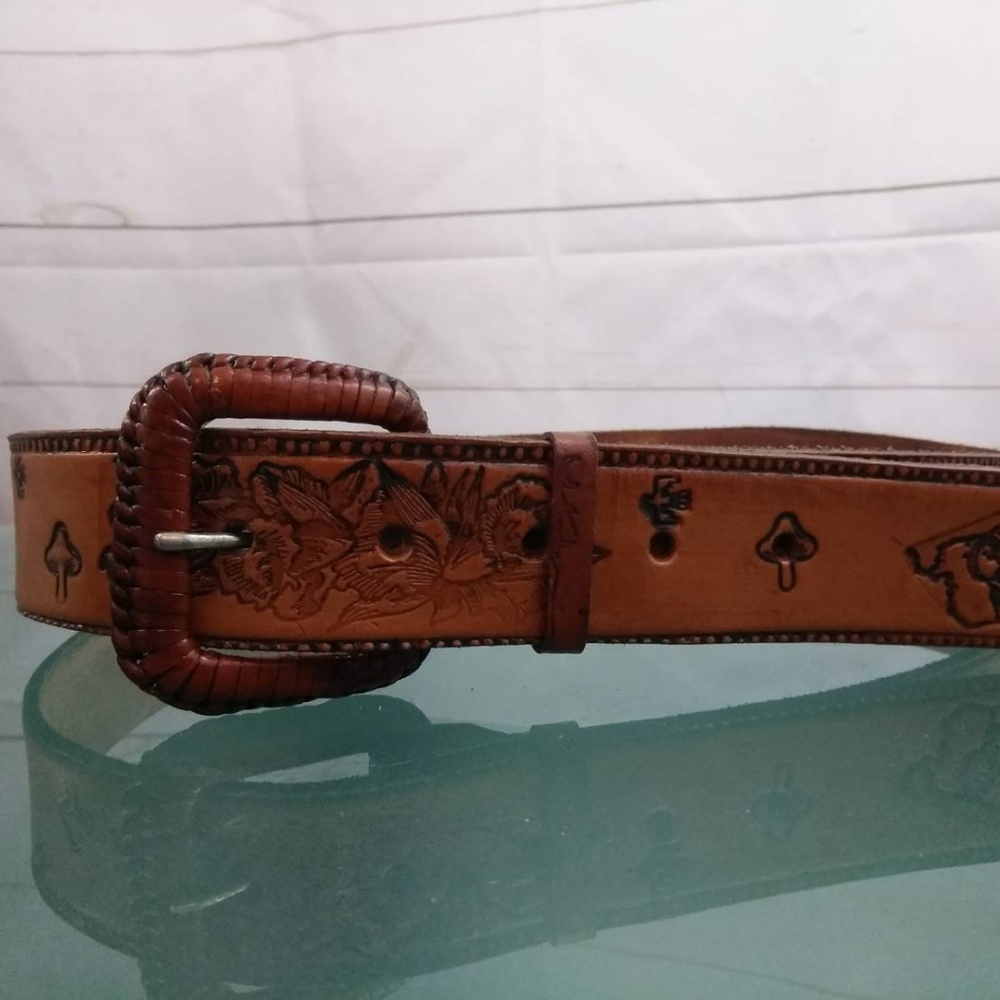 Costa Rica Leather Belt Tropical Print Belt Western Vibe